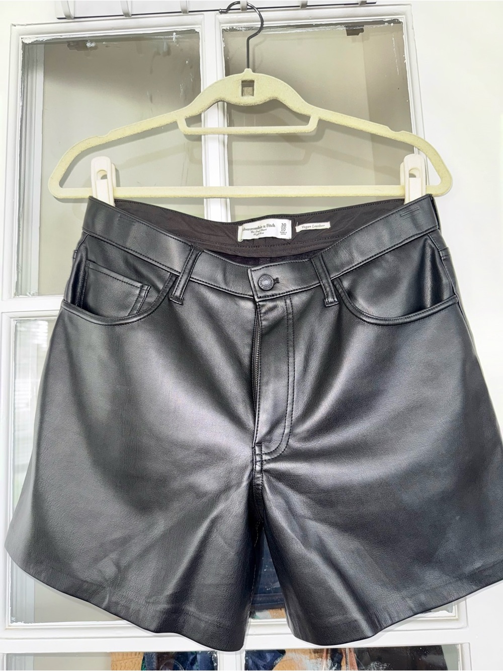 Women’s Black Faux Vegan Leather Shorts
